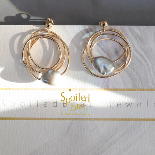 spoiledbrat jewelry多圈银色异形珍珠耳环 商品图2