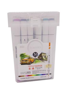 真彩正品双头马克笔36色套装水彩学生专用动漫画美术手绘画笔