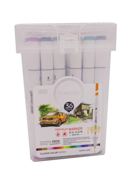 真彩正品双头马克笔36色套装水彩学生专用动漫画美术手绘画笔 商品图0