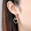 银千惠/s925纯银爱心耳坠女气质百搭耳钉新款潮个性网心形耳环 商品缩略图0
