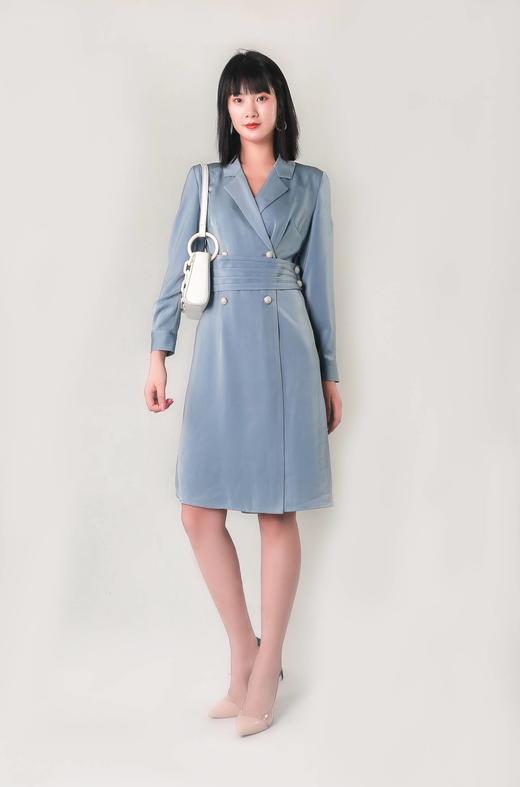 腰部造型可拆西服领连衣裙 商品图0