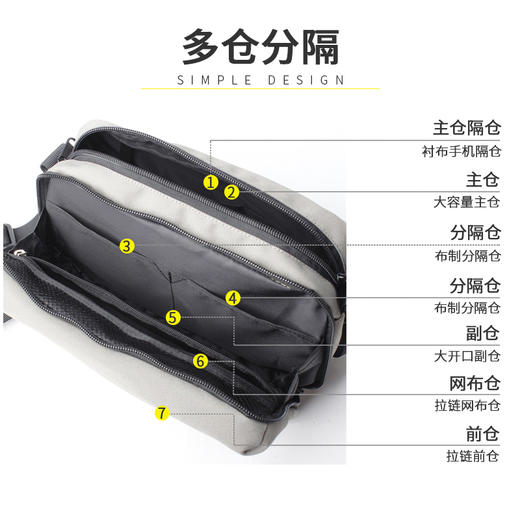 杉木山装 男女款 超轻挎包胸包 日系潮包 休闲逛街包 B0404 商品图6