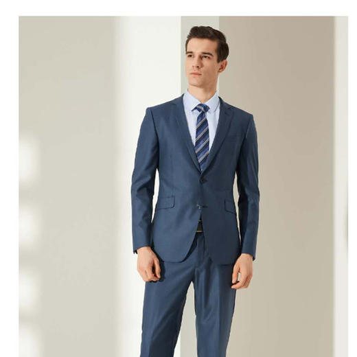 南4雅戈尔蓝灰底细纹套西 货号YOTX212516HIY 商品图0