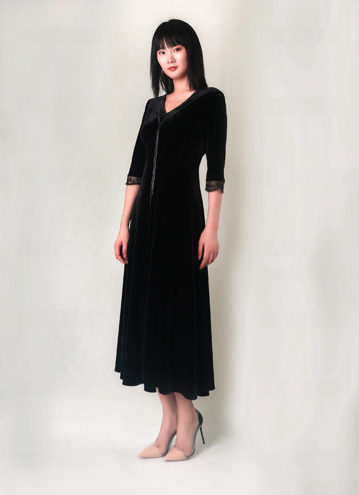 鱼尾摆腰捏褶女神裙 商品图2