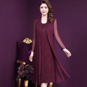 WXY-W-MX-2806真丝连衣裙秋装新款气质轻奢名媛假两件裙