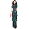 SSGS-T166新款典雅洋气绿色印花雪纺衫喇叭裤两件套 商品缩略图2