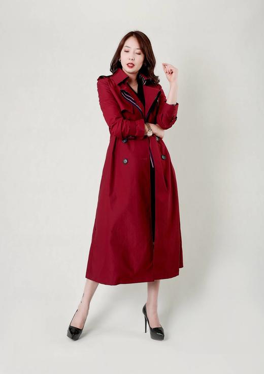 造型门襟个性直身风衣（附腰带） 商品图0