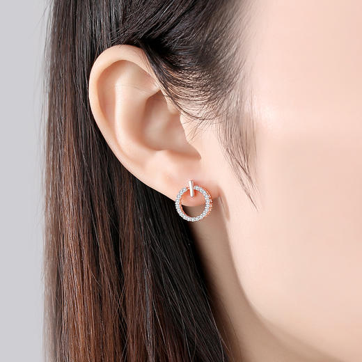 银千惠/纯银圆圈耳钉女冷淡风耳环新款潮个性网红简约小巧圆环耳饰 商品图3