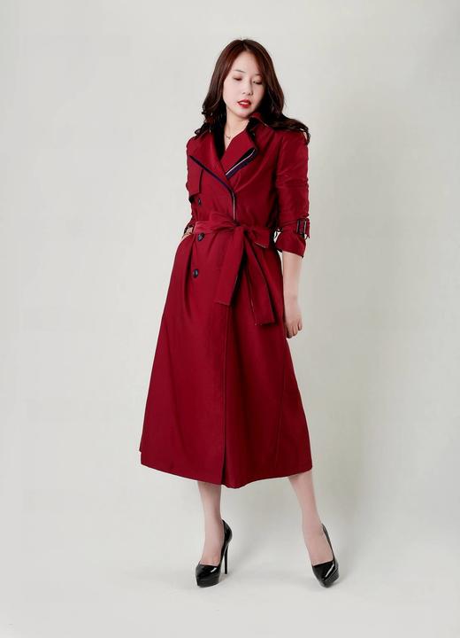 造型门襟个性直身风衣（附腰带） 商品图1