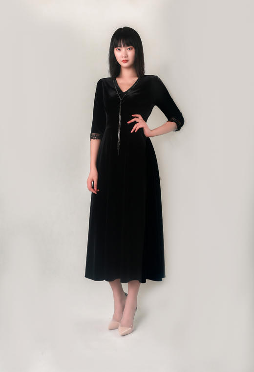 鱼尾摆腰捏褶女神裙 商品图3