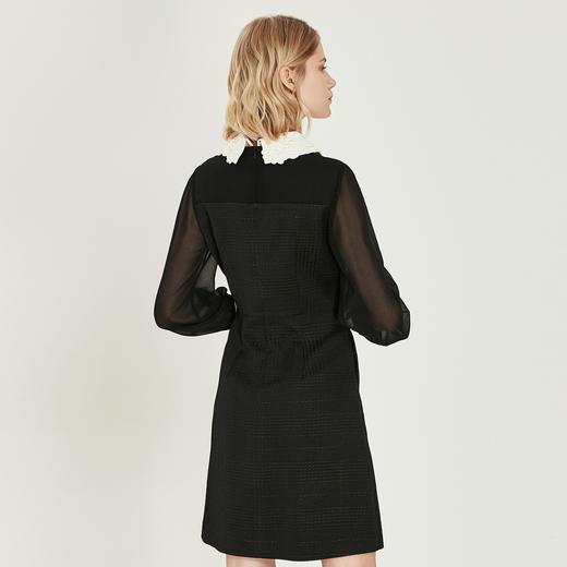 奥丽嘉朵/OBBLIGATO 蝴蝶结蕾丝领肌理感网纱袖连衣裙1C69305790 商品图3