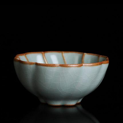 仿古陶瓷汝窑茶具小茶杯纯手工主人杯品茗杯单杯开片可养冰裂正品 商品图1