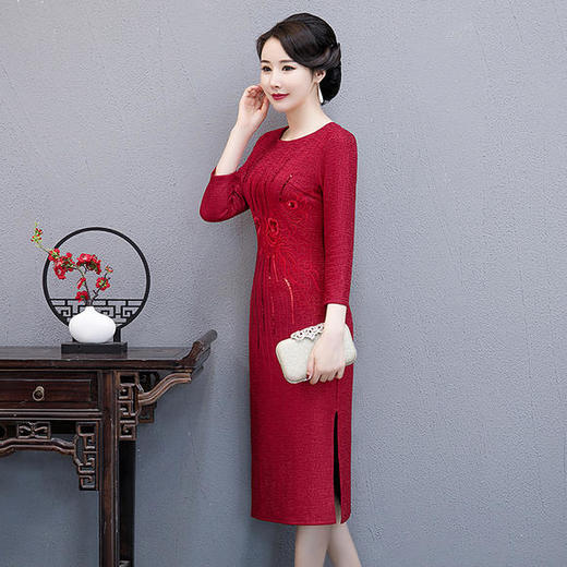 WXG-TH15喜宴旗袍高贵宴会妈妈装旗袍 商品图3