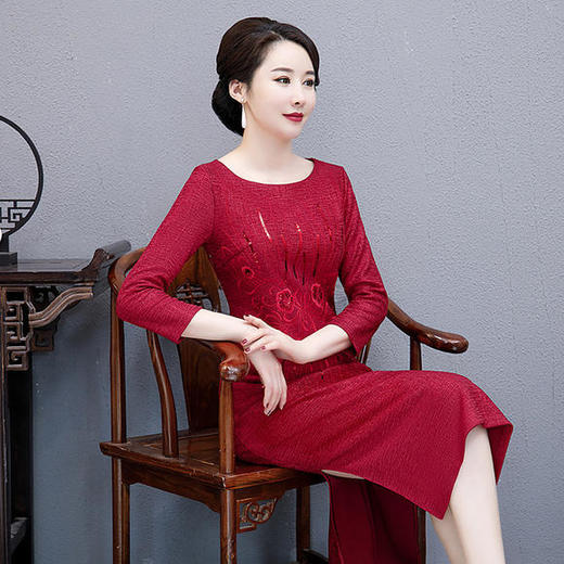 WXG-TH15喜宴旗袍高贵宴会妈妈装旗袍 商品图2