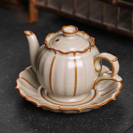 功夫茶小茶壶一人用陶瓷泡茶壶单壶汝窑开片冰裂釉家用大号纯手工 商品图3