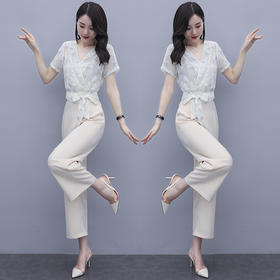 LY-HY92058时尚印花新款流行女装复古时髦气质雪纺两件套