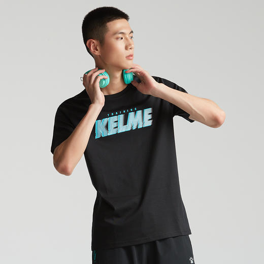 卡尔美夏季新款运动综合训练棉质T恤亲肤上衣男休闲短袖 商品图0