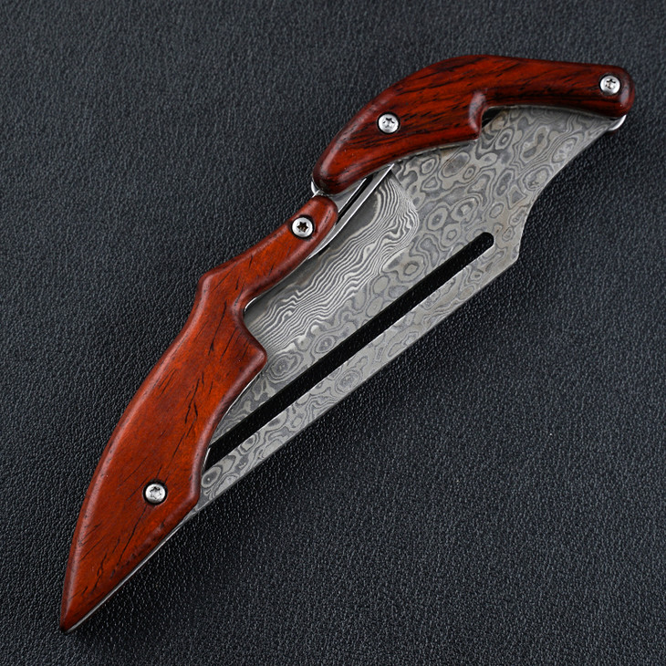 出口款vg10大马士革钢机械折叠刀防身刀野外生存刀