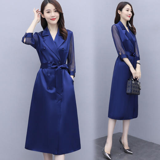 WZNH-WQ98029秋季风衣女气质OL通勤韩版修身优雅中长款 商品图1