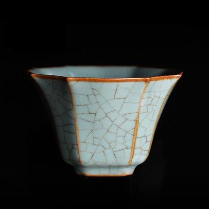 汝窑茶杯小茶盏开片可养纯手工功夫茶主人杯个人单杯女品茗杯大号 商品图1