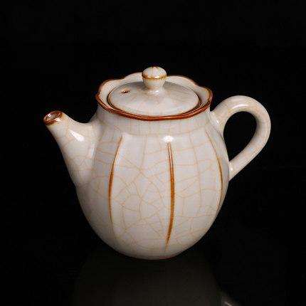 开片汝窑茶壶功夫茶壶茶具单壶过滤陶瓷纯手工可养冰裂釉家用大号 商品图0