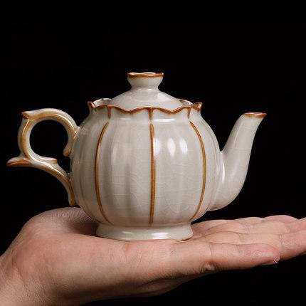 功夫茶小茶壶一人用陶瓷泡茶壶单壶汝窑开片冰裂釉家用大号纯手工 商品图1