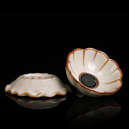 泡茶茶漏滤茶网汝窑茶具过滤器茶叶功夫茶道配件支架陶瓷茶隔创意 商品图2