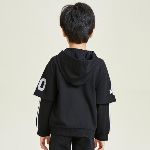 METTE童装男连帽外套2020秋时尚假两件中大童男宝字母印花风衣 商品图3