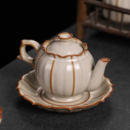 功夫茶小茶壶一人用陶瓷泡茶壶单壶汝窑开片冰裂釉家用大号纯手工 商品图2