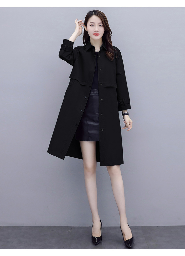 新款中长款显瘦宽松风衣外套ahm-lll469