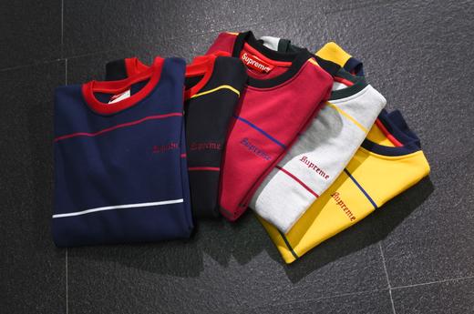 拼接圆领套头衫   SUP X UB 横条纹圆领毛圈套头衫 WY234 商品图8