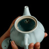 汝窑茶壶瓜棱功夫茶具单个天青色开片可养南瓜壶小号泡茶器瓷茶壶 商品缩略图1