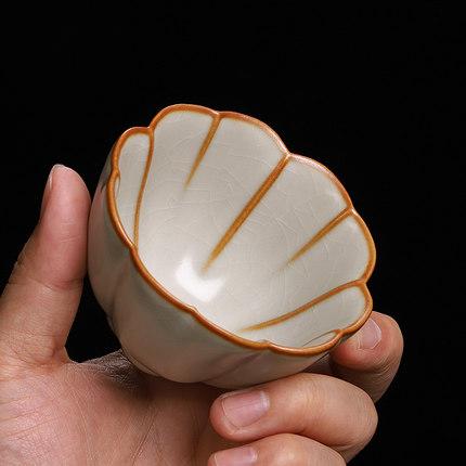 汝窑开片品茗杯小茶杯陶瓷功夫茶主人杯女单个单杯大号纯手工茶盏 商品图2