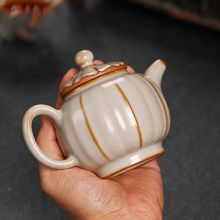 汝窑功夫茶茶壶开片可养冰裂纹小号陶瓷泡茶壶单壶大容量家用单个 商品图3