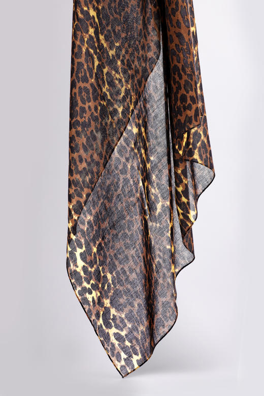 【市集专拍链接】时尚豹纹羊绒桑蚕丝围巾 商品图0