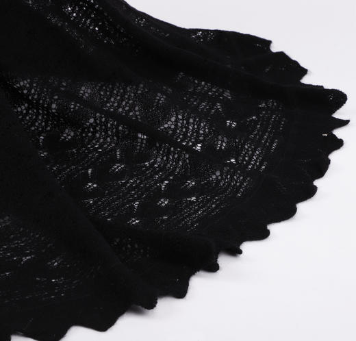 【市集专拍链接】时尚百搭山羊绒羊毛黑色披肩 商品图2