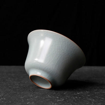 汝窑茶具大盖碗开片泡茶杯蝉翼正品冰裂釉天青色复古三才功夫茶碗 商品图3