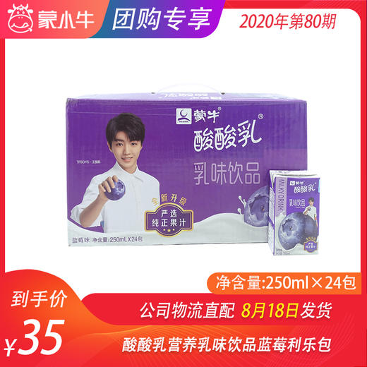 酸酸乳营养乳味饮品蓝莓利乐包250ml×24包 商品图0