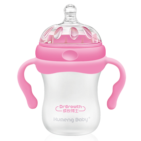 成长博士特宽口硅胶握把奶瓶230ML\CA040#（粉色）