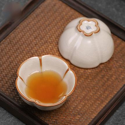 陶瓷汝窑茶具小茶杯主人杯功夫茶单杯女大号复古开片可养茶盏男士 商品图3