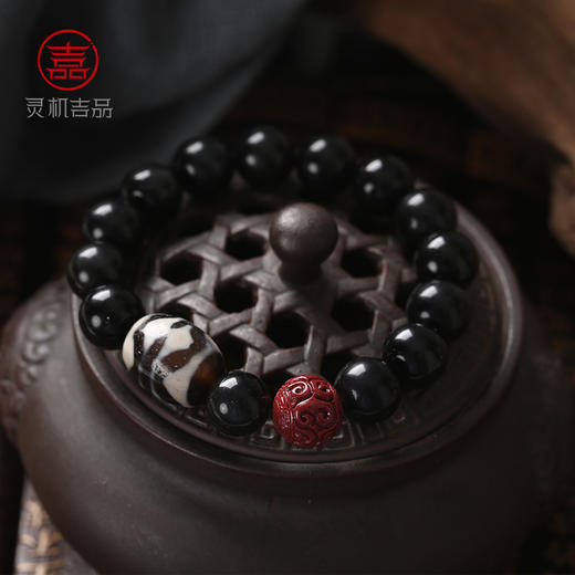 灵机吉品 | 天珠黑曜石手链 商品图0
