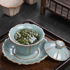 汝窑三才杯盖碗茶杯天青色单个纯手工冰裂开片汝瓷茶具泡茶碗 商品缩略图1