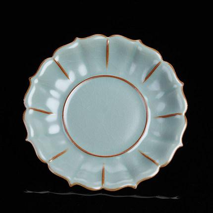 汝窑莲花茶承壶承蓄水干泡陶瓷壶承垫复古茶壶垫托养壶托底座隔热 商品图0