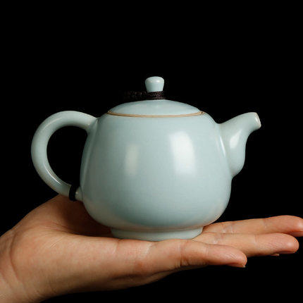 汝瓷开片冰裂釉茶壶陶瓷小单壶功夫茶具过滤家用汝窑贵妃壶泡茶壶 商品图0