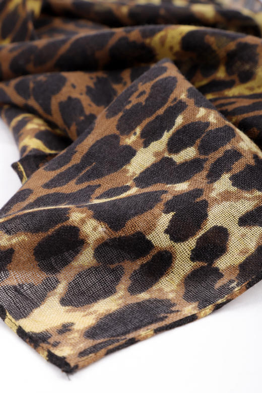 【市集专拍链接】时尚豹纹羊绒桑蚕丝围巾 商品图4
