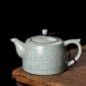 汝窑茶壶小号陶瓷功夫茶具家用单壶普洱汝瓷可养开片泡茶器井栏壶