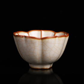 汝窑开片品茗杯小茶杯陶瓷功夫茶主人杯女单个单杯大号纯手工茶盏