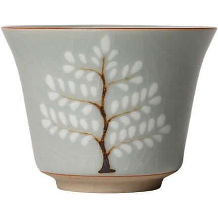 汝窑功夫小茶杯子主人单杯手绘大号陶瓷茶盏纯手工品茗杯开片茶具 商品图3