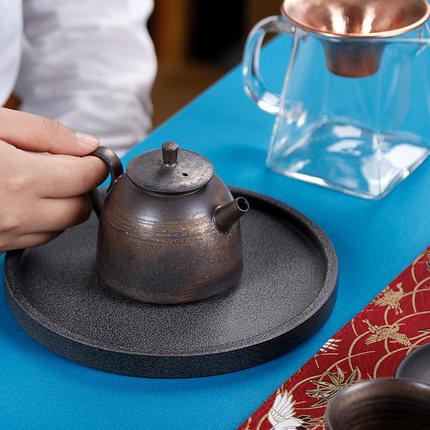 粗陶古铜鎏金大元手拿小茶壶对嘴喝陶瓷功夫小容量单壶 商品图3