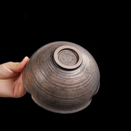 粗陶古铜鎏金菱角茶洗家用仿古水盂手工水洗小号建水笔洗 商品图3